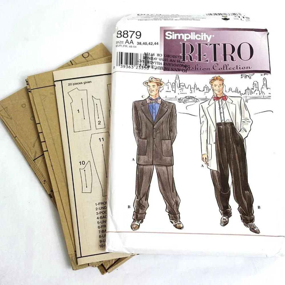 Simplicity 8879 Retro Zoot Suit Pattern Size 38-44 NWT NOS - Picture 2 of 6